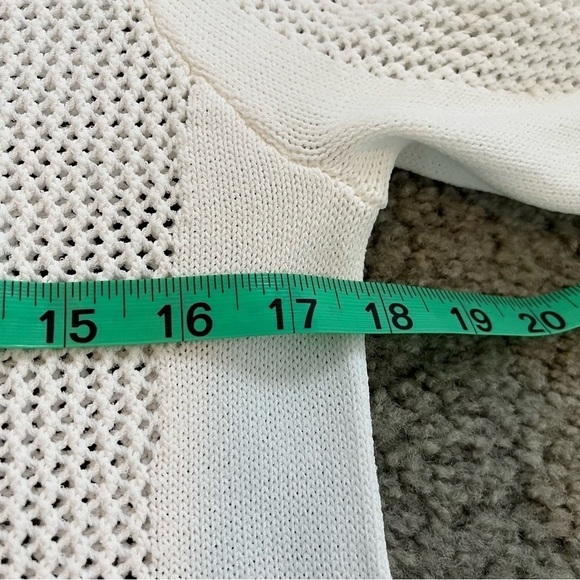 Sandro Paris open knit white fringe sweater women’s Small-medium - Picture 12 of 12